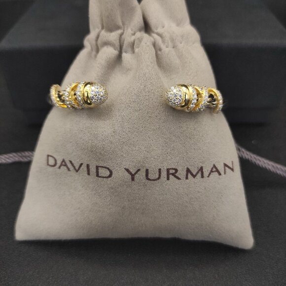 NEW David Yurman 4mm spiral wound diamond studded bracelet - Picture 5 of 10